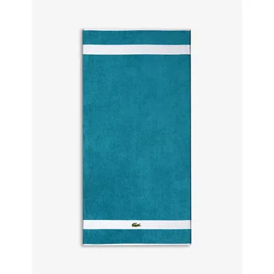 Lacoste Multicoloured Casual Logo-embroidered Organic-cotton Hand Towel 55cm X 100cm In Multicoloured