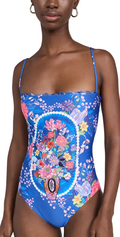 Agua Bendita Miller Vessel Embroidered One-piece Swimsuit In Multicolor
