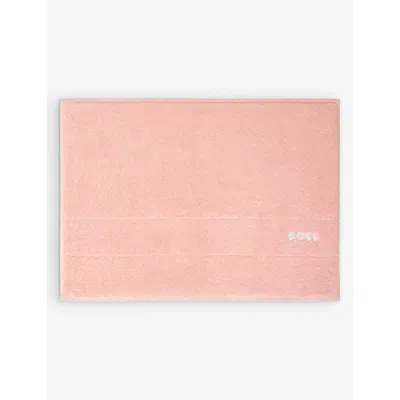 Hugo Boss Primrose Plain Logo-embroidered Egyptian-cotton Bath Mat 50cm X 70cm In Primrose