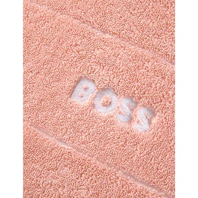 Hugo Boss Primrose Plain Logo-embroidered Egyptian-cotton Bath Mat 50cm X 70cm In Primrose