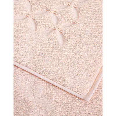 Yves Delorme Poudre Nature Floral-embroidery Organic-cotton Bathmat 55cm X 90cm In Poudre
