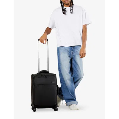 Lipault Black Lost In Berlin Rubber-effect 4-wheel Cabin Suitcase 55cm In Black