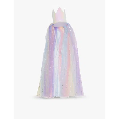 Mimi & Lula Ti Ombre Rainbow Star-embellished Tulle Crown In Multi