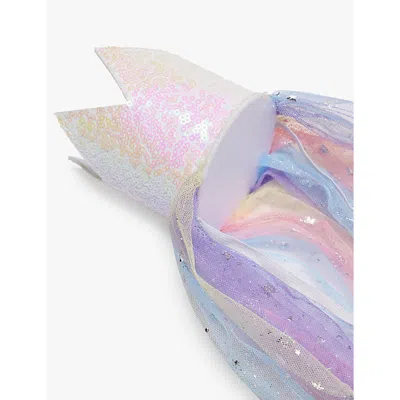 Mimi & Lula Ti Ombre Rainbow Star-embellished Tulle Crown In Multi