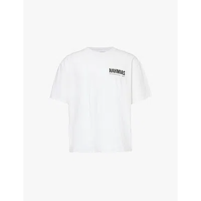 Nahmias Mens Cotton White Paint Brush Graphic-print Cotton-jersey T-shirt In Cotton White