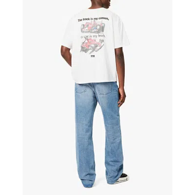 Nahmias Mens Cotton White Paint Brush Graphic-print Cotton-jersey T-shirt In Cotton White