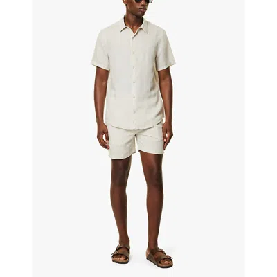 Onia Short Sleeve Button Down Regular Fit Shirt In Stone