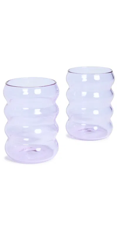 Sophie Lou Jacobsen 6oz Ripple Cup Set Of 2 Lilac In Lilac