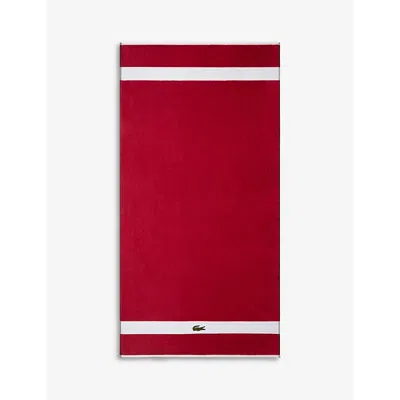 Lacoste Multicoloured Casual Logo-embroidered Organic-cotton Hand Towel 55cm X 100cm In Multicoloured