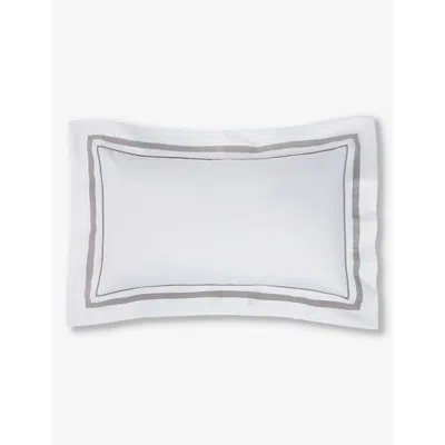 The White Company Vendish Oxford Egyptian-cotton Pillowcase 30 X 50cm In White/mink
