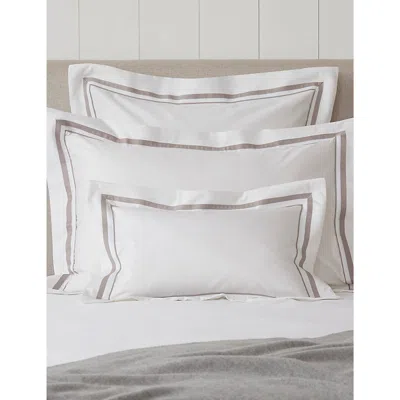 The White Company Vendish Oxford Egyptian-cotton Pillowcase 30 X 50cm In White/mink