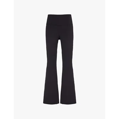 Lululemon Womens Black Groove Flare-leg Stretch-woven Trousers In Black