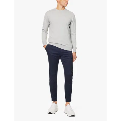 Arne Mens Marl Grey Crewneck Knitted Cotton Jumper In Marl Grey