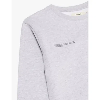 Pangaia Grey Marl Crewneck Brand-print Organic Cotton-jersey Sweatshirt 3-12 Y In Grey Marl