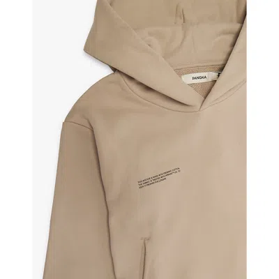 Pangaia Stone 365 Text-print Organic-cotton Hoody 3-12 Y In Stone