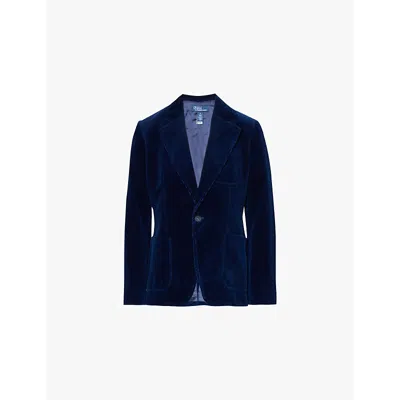 Polo Ralph Lauren Womens Indigo Corduroy Single-breasted Cotton Blazer In Indigo