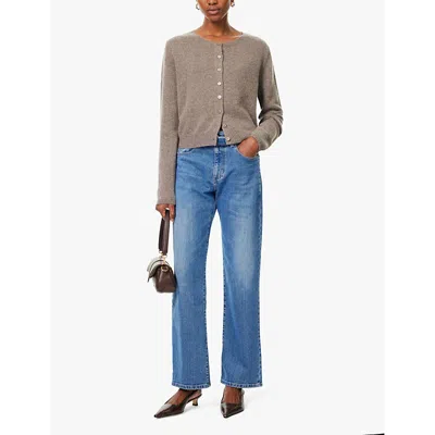 Reformation Womens Cocoa Clara Round-neck Cashmere And Wool-blend Cardigan In Cocoa