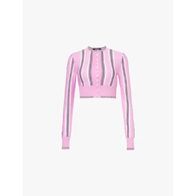 Jacquemus Pink Virgin Wool Le Cardigan Spiaggia Cardigan In Multi-pink