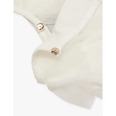 Bob & Blossom White Snowdrop Layer Tulle Chiffon Cape 3-6 Years In White