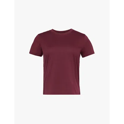 Shop Frame Womens  Baby Round-neck Cotton-jersey T-shirt In Burgundy