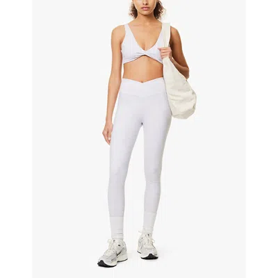 We Are Tala Omens Grey Marl Dayflex High-rise Slim-fit Recycled-nylon Blend Jersey Leggings In Grey Marl