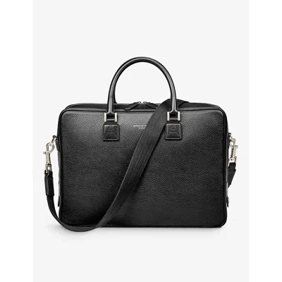Aspinal Of London Mens Mount Street Logo-embellished Leather Laptop Bag