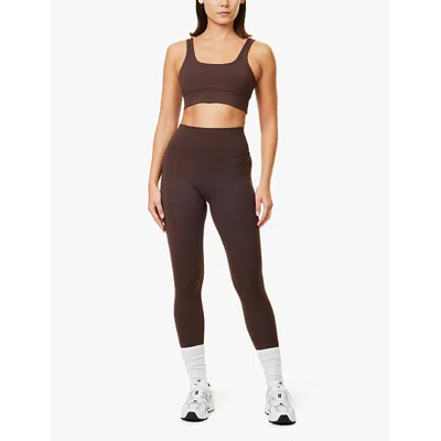 Varley Freesoft Cori Stretch-jersey Bra Top In Coffee Bean