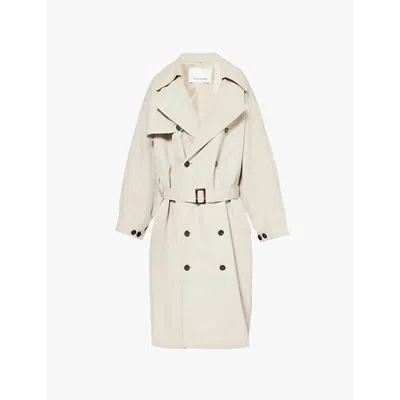 The Frankie Shop Beige Mavis Oversized Trench Coat In Beige