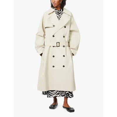 The Frankie Shop Beige Mavis Oversized Trench Coat In Beige