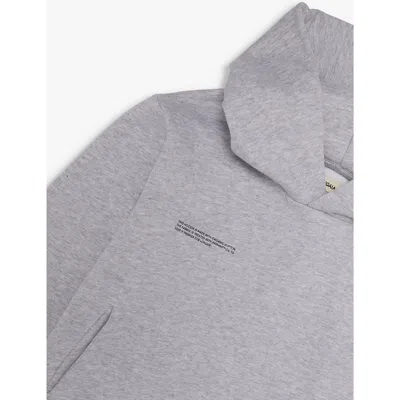 Pangaia Grey Marl 365 Text-print Organic-cotton Hoody 3-12 Y In Grey Marl