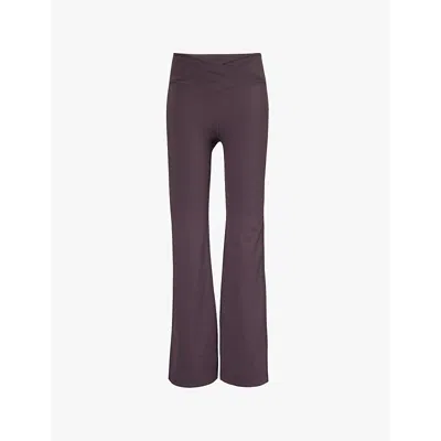 We Are Tala Omens Cool Espresso Dayflex Slim-fit Flared-leg Stretch Recycled-nylon Leggings In Cool Espresso