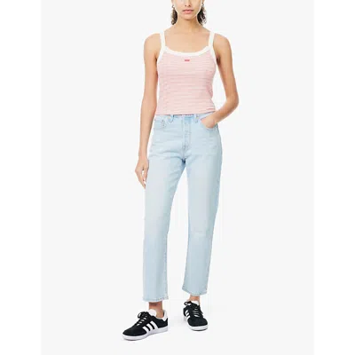 Levi's Womens Wow Me Over 501 High-rise Straight-leg Denim Jeans In Wow Me Over