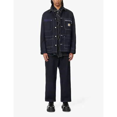 Junya Watanabe Carhartt Jacket With Collared Design And Multiple Pockets In Indigo
