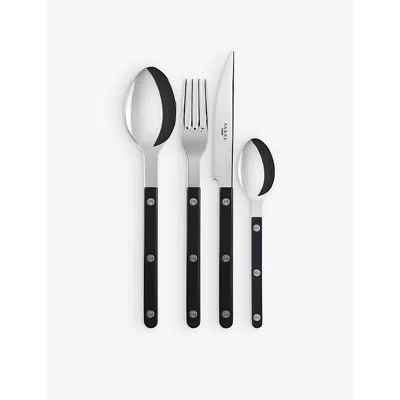 Sabre Black Bistrot Stainless-steel And Acrylic Cutlery Set Of Four In Black