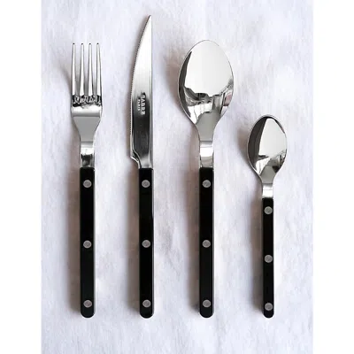 Sabre Black Bistrot Stainless-steel And Acrylic Cutlery Set Of Four In Black