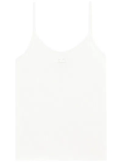 Shop Courrèges Logo Ribbed Tank Top In White