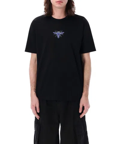 Junya Watanabe Intricate Print Design Black Cotton T-shirt In Black