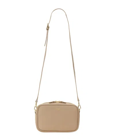 Kiton Shoulder Bag With Logo In Beige