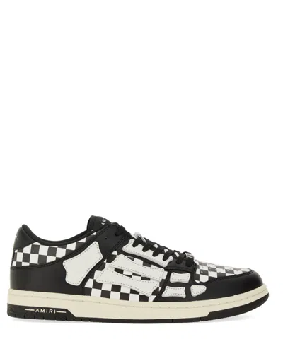 Amiri Checkered Skel Top Low Sneakers In Black