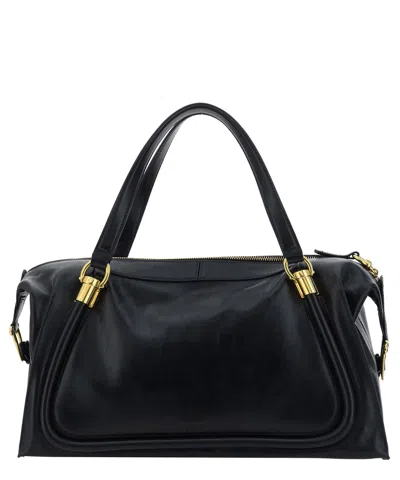 Shop Chloé Paraty 24 Handbag In Black