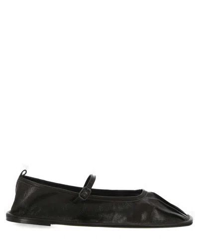 Hereu Black Dansa Supple Shiny Ballerina Flats In Black