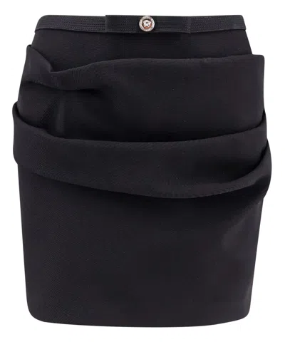 Shop Versace Mini Skirt In Black