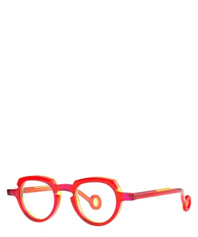 Theo Eyeglasses Andy 008 Fushia Jelly+transparent Fluo Light Yellow In Crl
