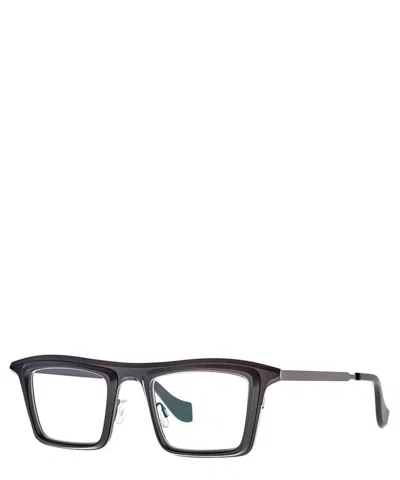 Shop Theo Eyeglasses Trellis 001 Black+black Matte In Crl