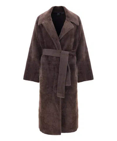 Shop Pinko Faux Fur Coats In Brown