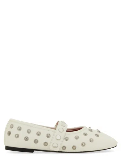 Stella Mccartney Ryder Semi Shine Alt Mat Flats Vanilla In White