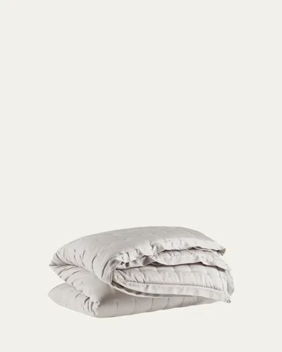 Pine Cone Hill Puff Tencel Twin Quilt, Gray In Grey