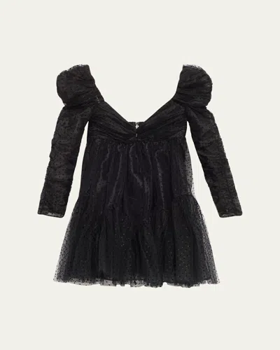 Zimmermann Mini Abito In Tulle In Black