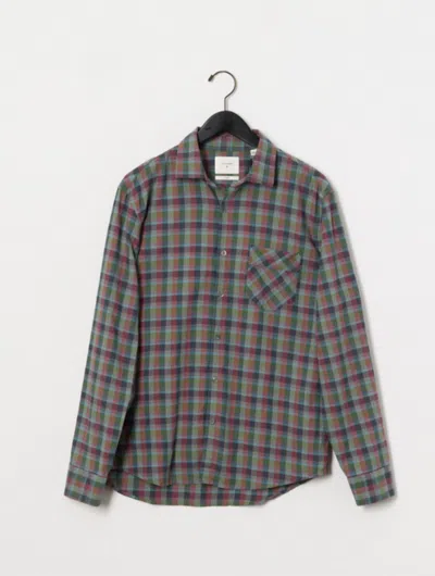 Billy Reid Melange Block Plaid John T Shirt - Grey Melange Multi In Grey Melange Multi