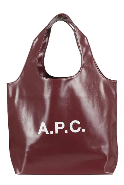 Shop Apc Ninon Top Handle Bag In Gac Burgundy